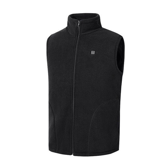 GLACIER Vest - heated fleece vest in black
